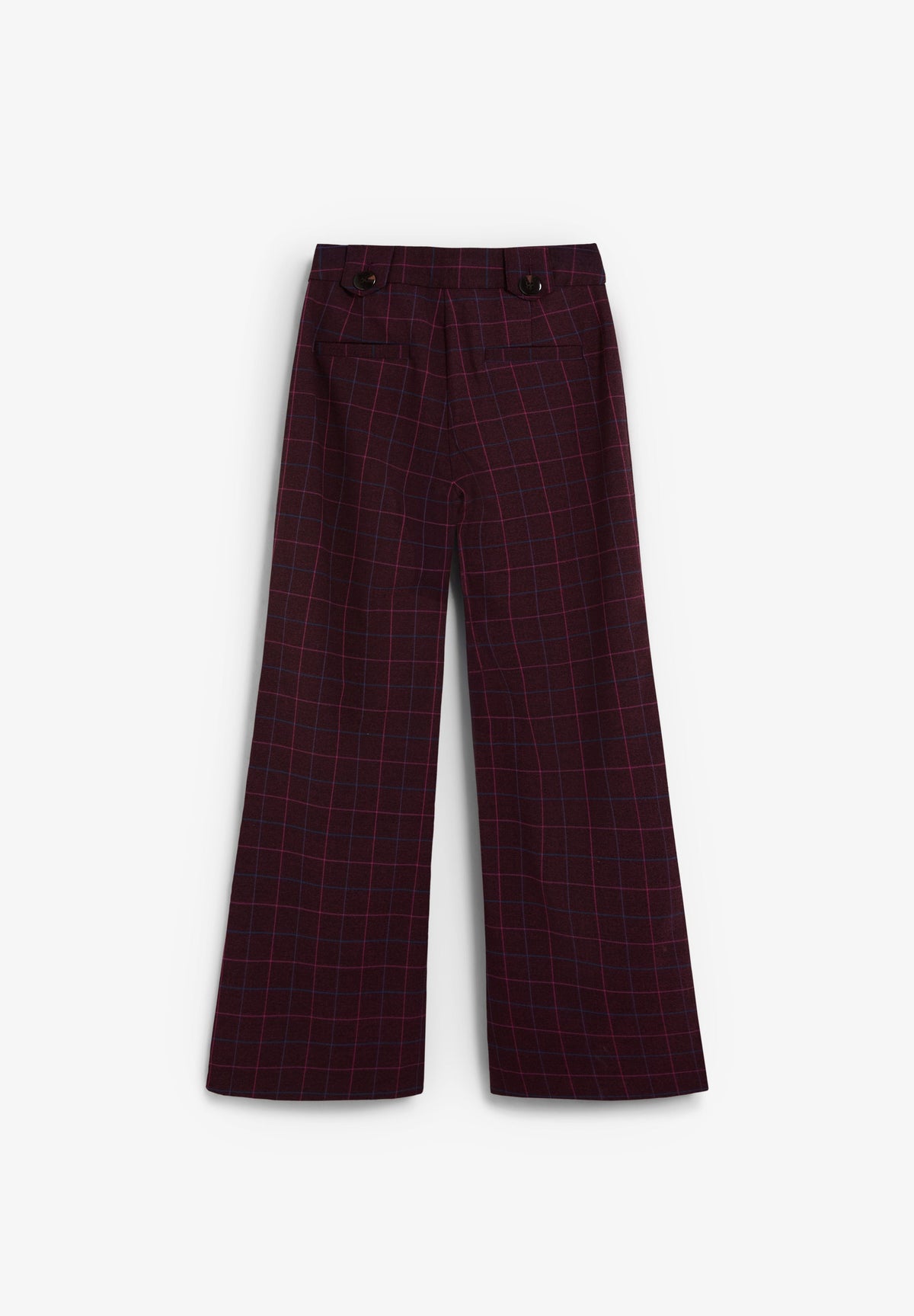 CHECK TROUSERS WITH BUTTON DETAIL