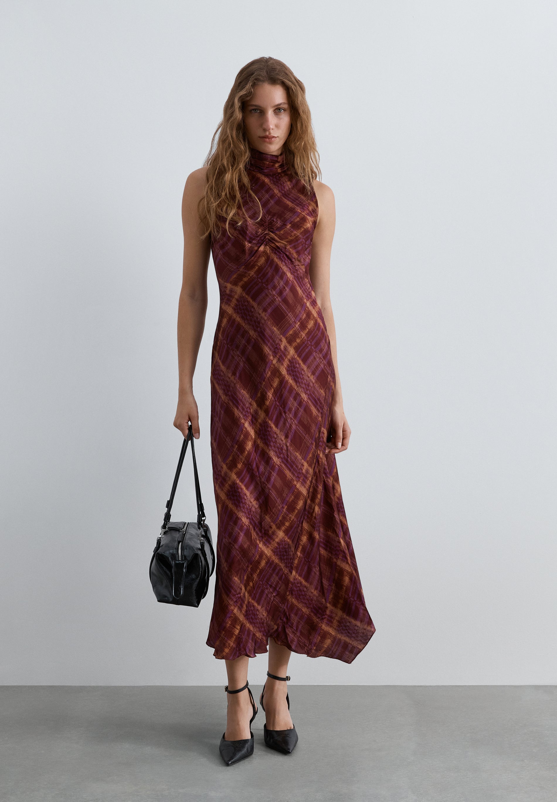 PRINTED HALTERNECK DRESS
