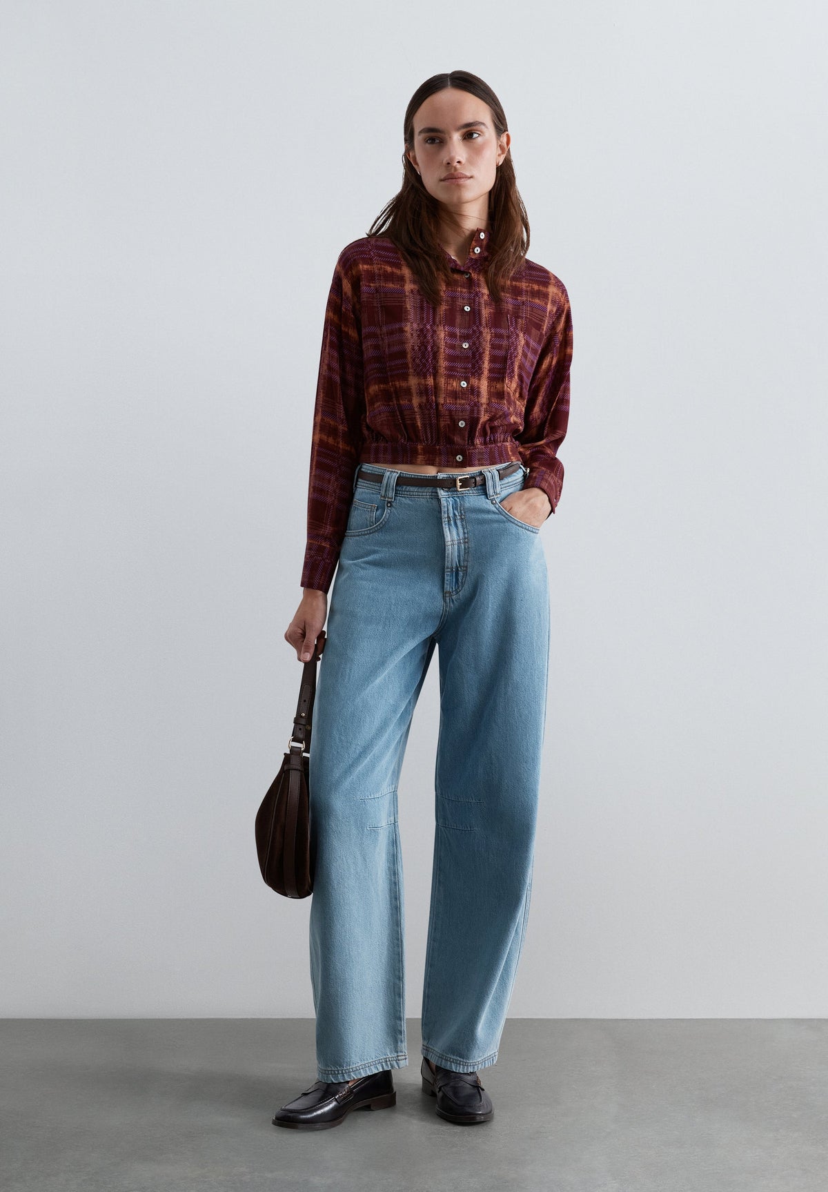 PRINTED HIGH NECK SHIRT