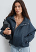 CHECKED HIGH-NECK JACKET