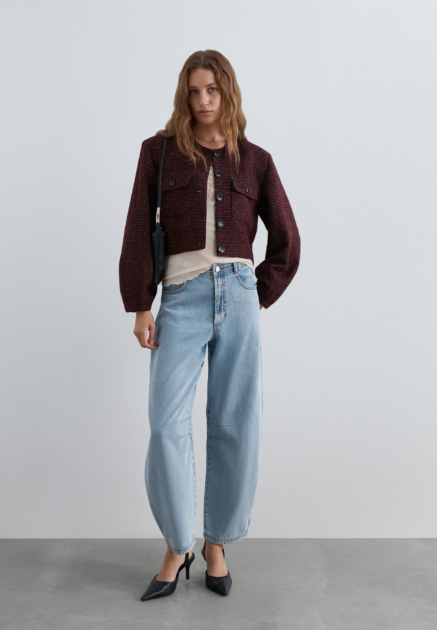 METALLIC YARN TWEED JACKET