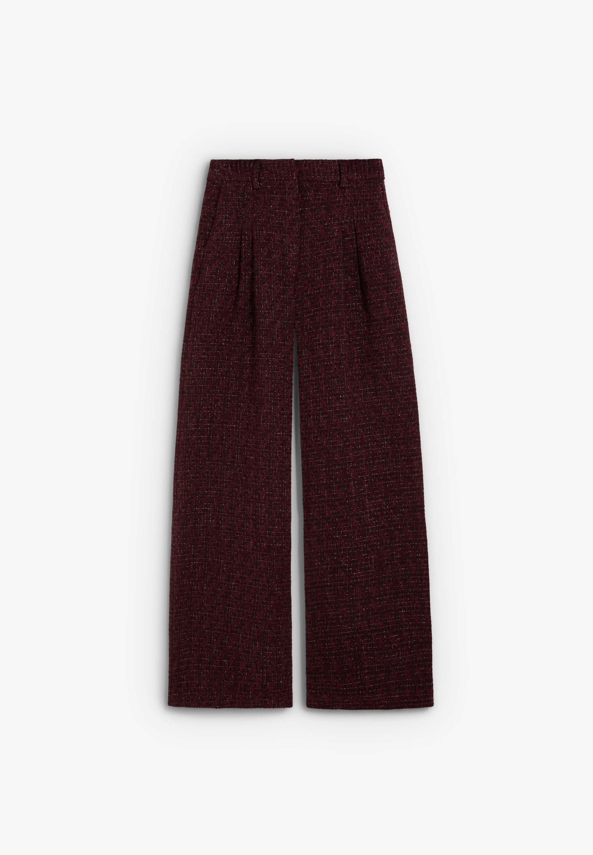 WIDE LEG TWEED TROUSERS