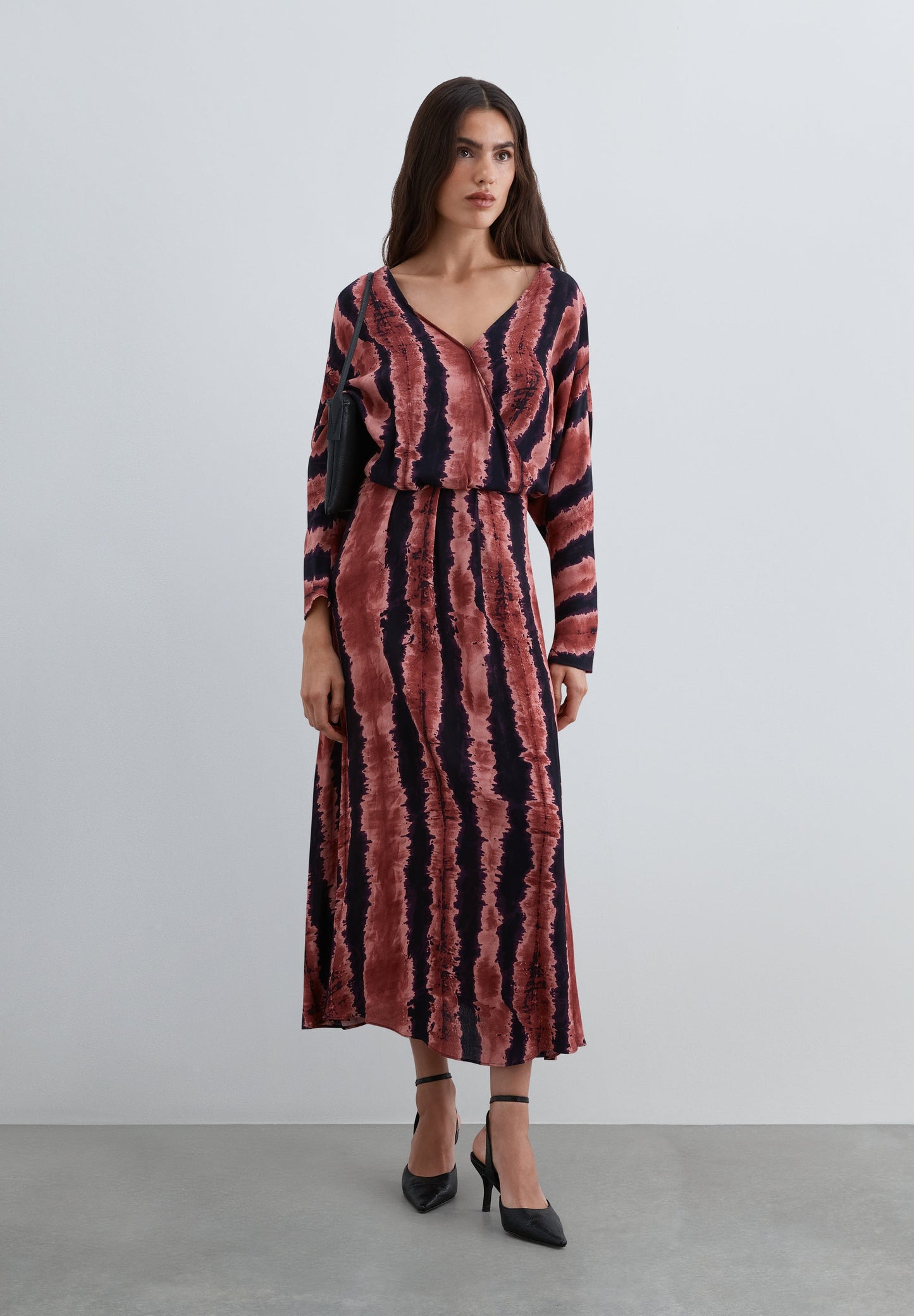 TIE-DYE PRINT MIDI DRESS