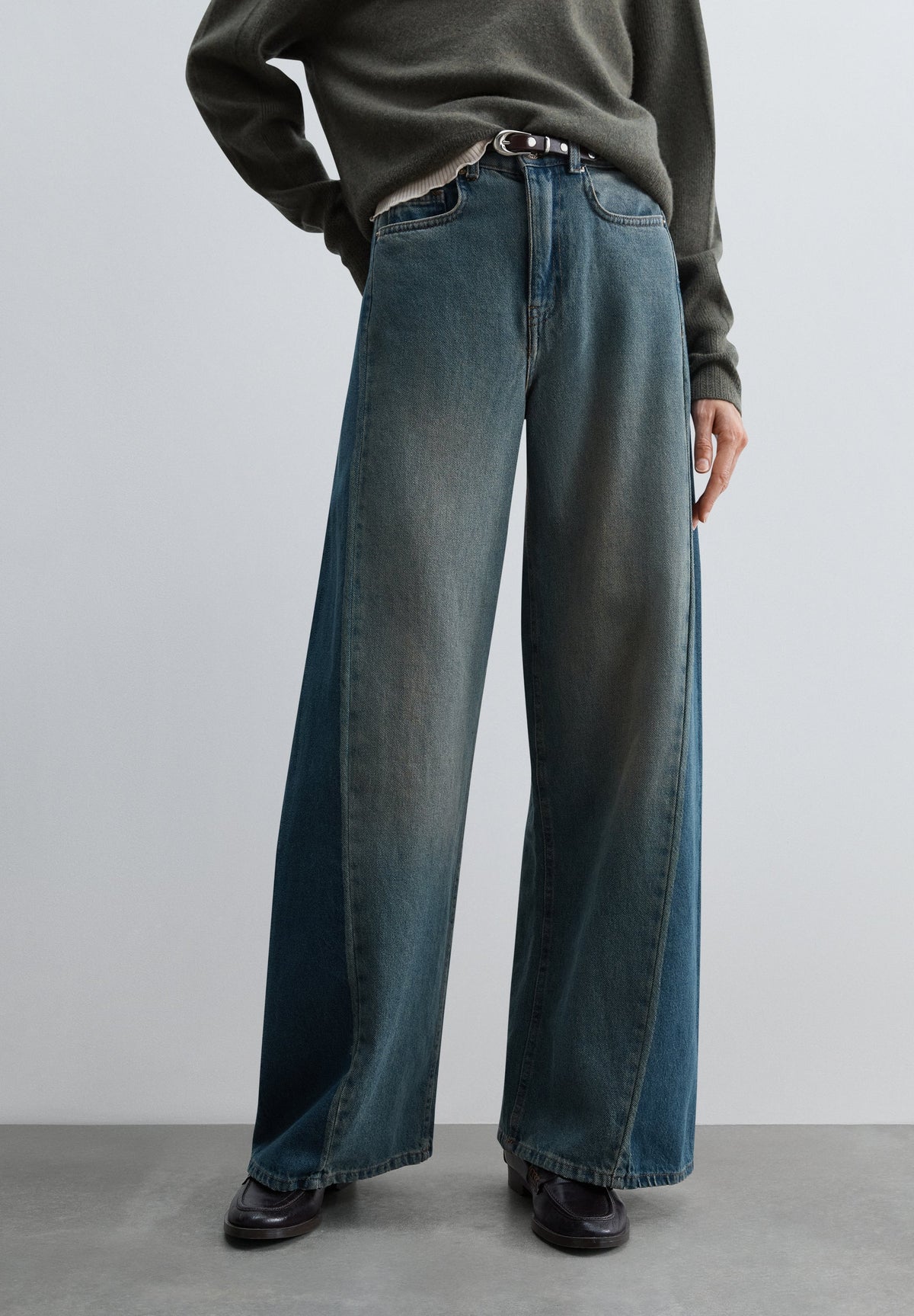 TWO-TONE MAXI JEANS