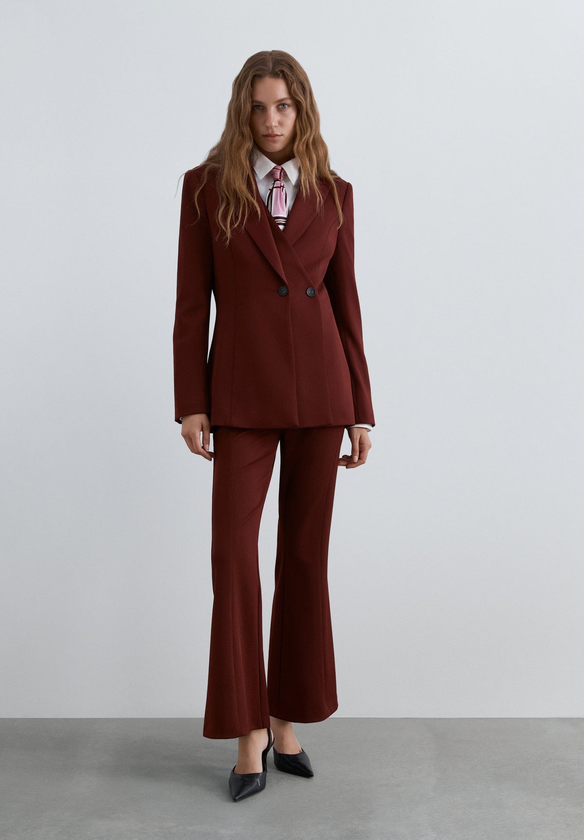 ANKLE-LENGTH FLARE TROUSERS