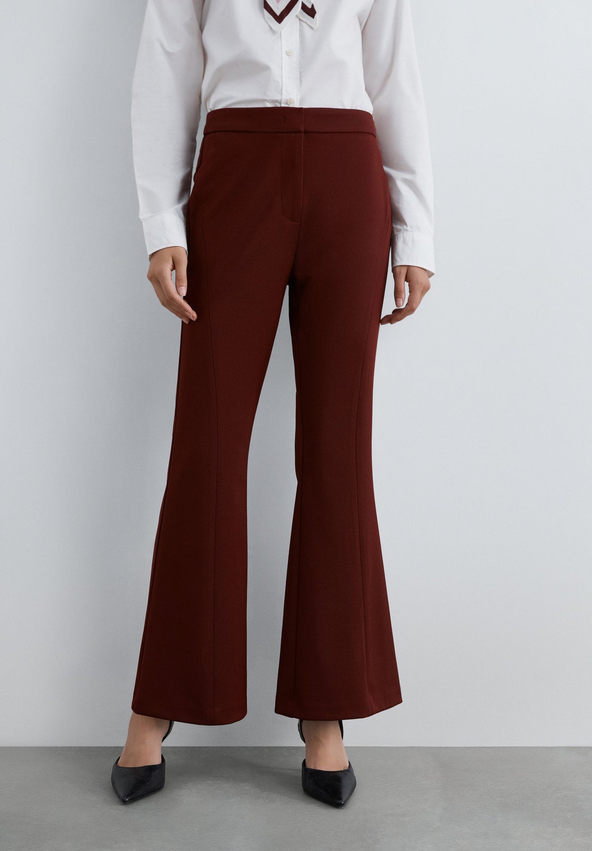 ANKLE-LENGTH FLARE TROUSERS