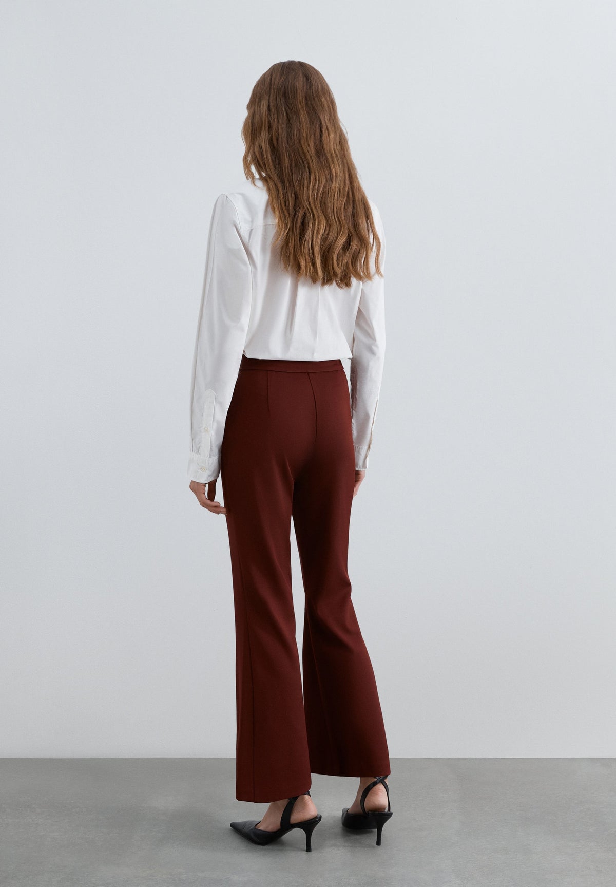 ANKLE-LENGTH FLARE TROUSERS