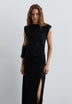 DRAPED SIDE MIDI DRESS