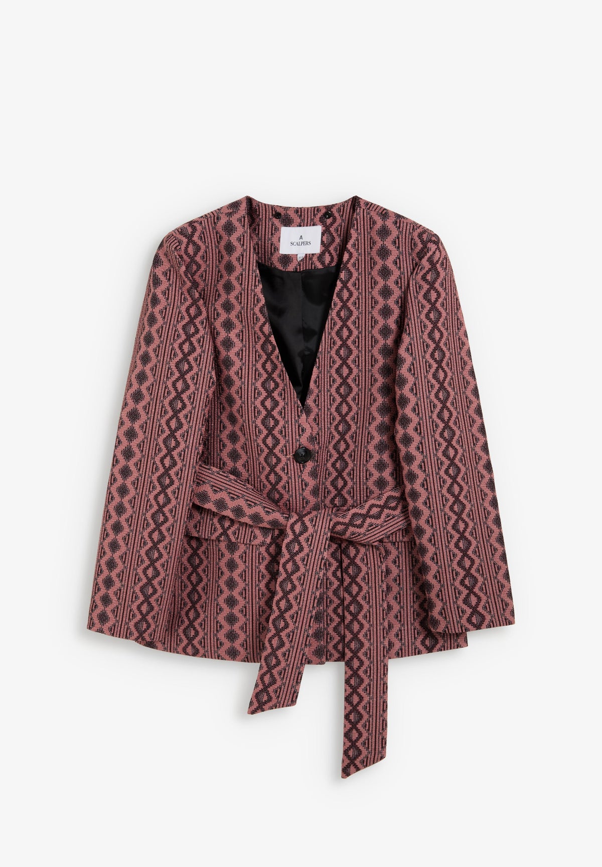 GEOMETRIC BLAZER WITH BOW