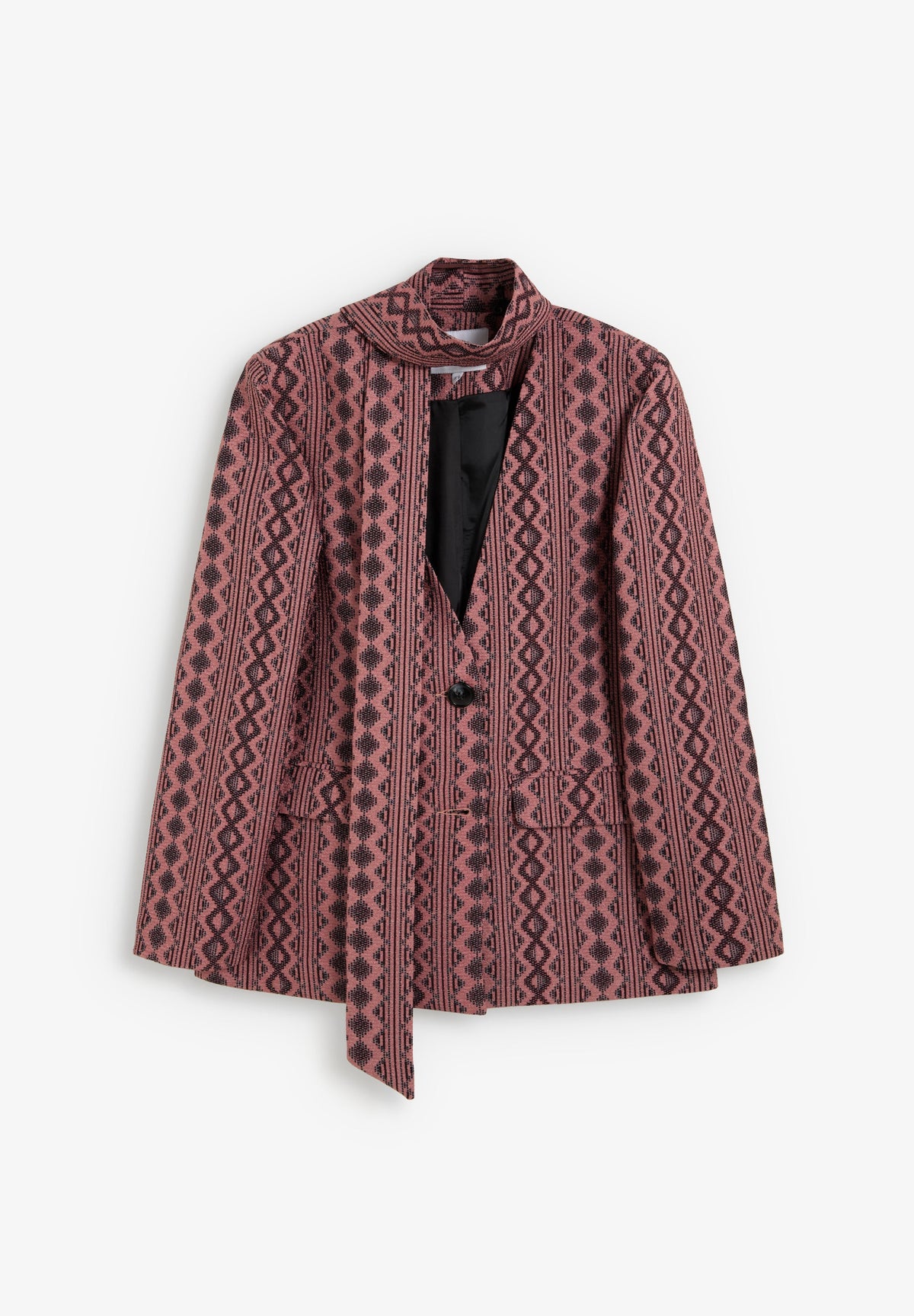 GEOMETRIC BLAZER WITH BOW