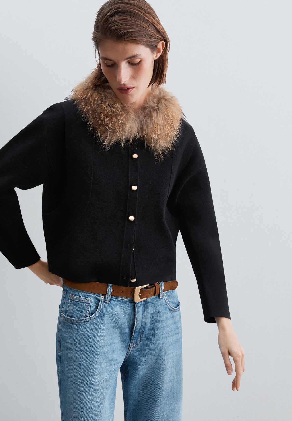 SCFURNECK CARDIGAN