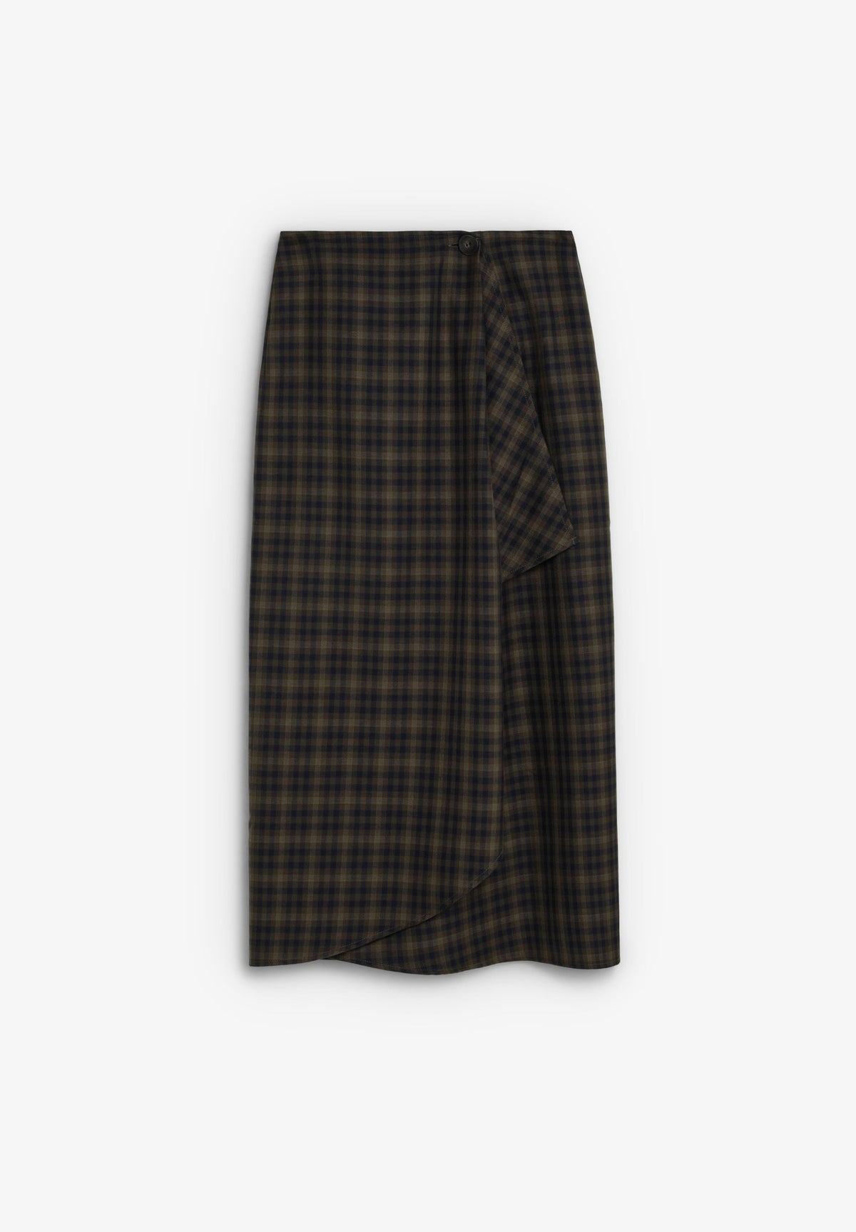 CHECK SATIN SKIRT