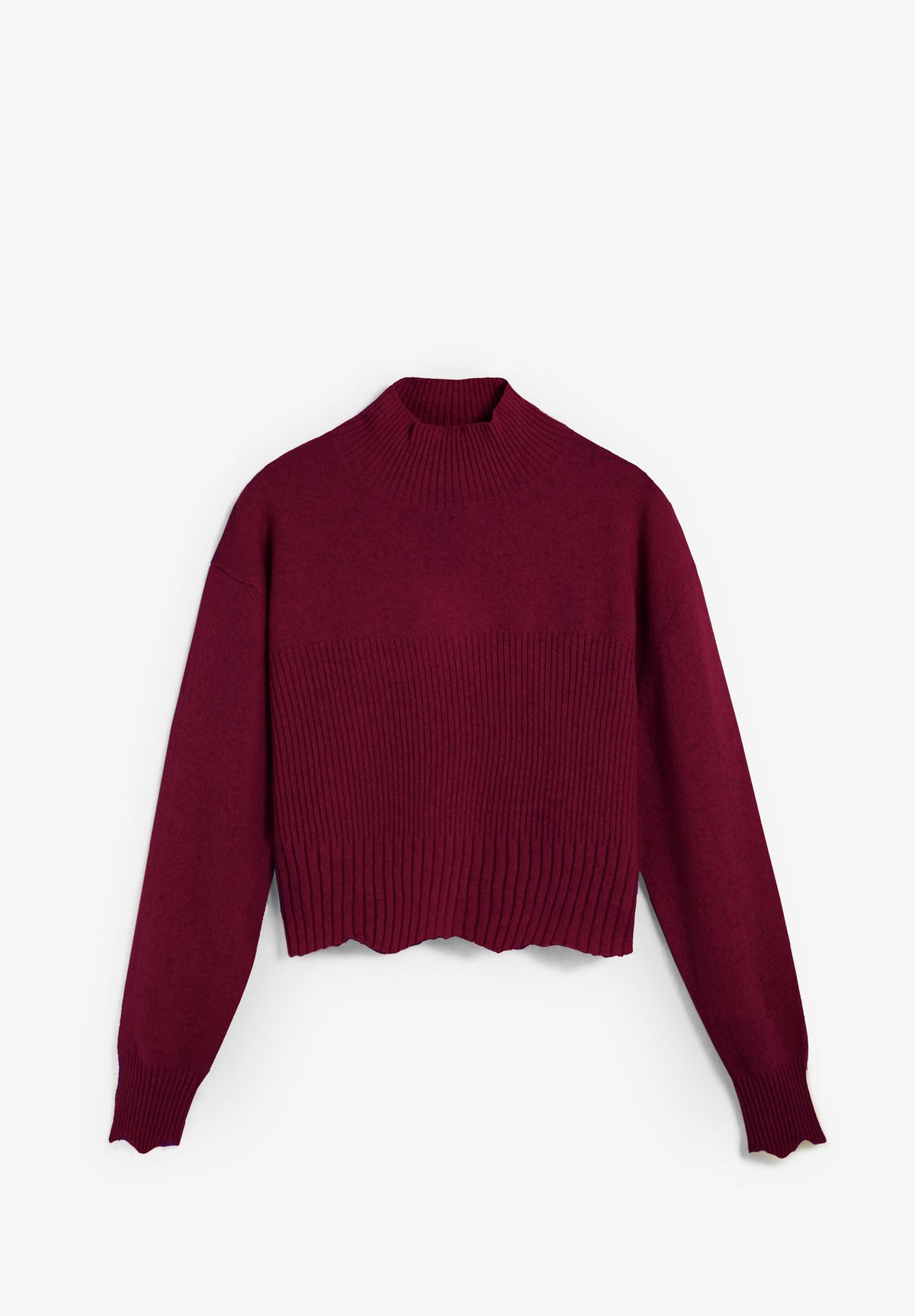 HIGH NECK RIBBED SWEATER
