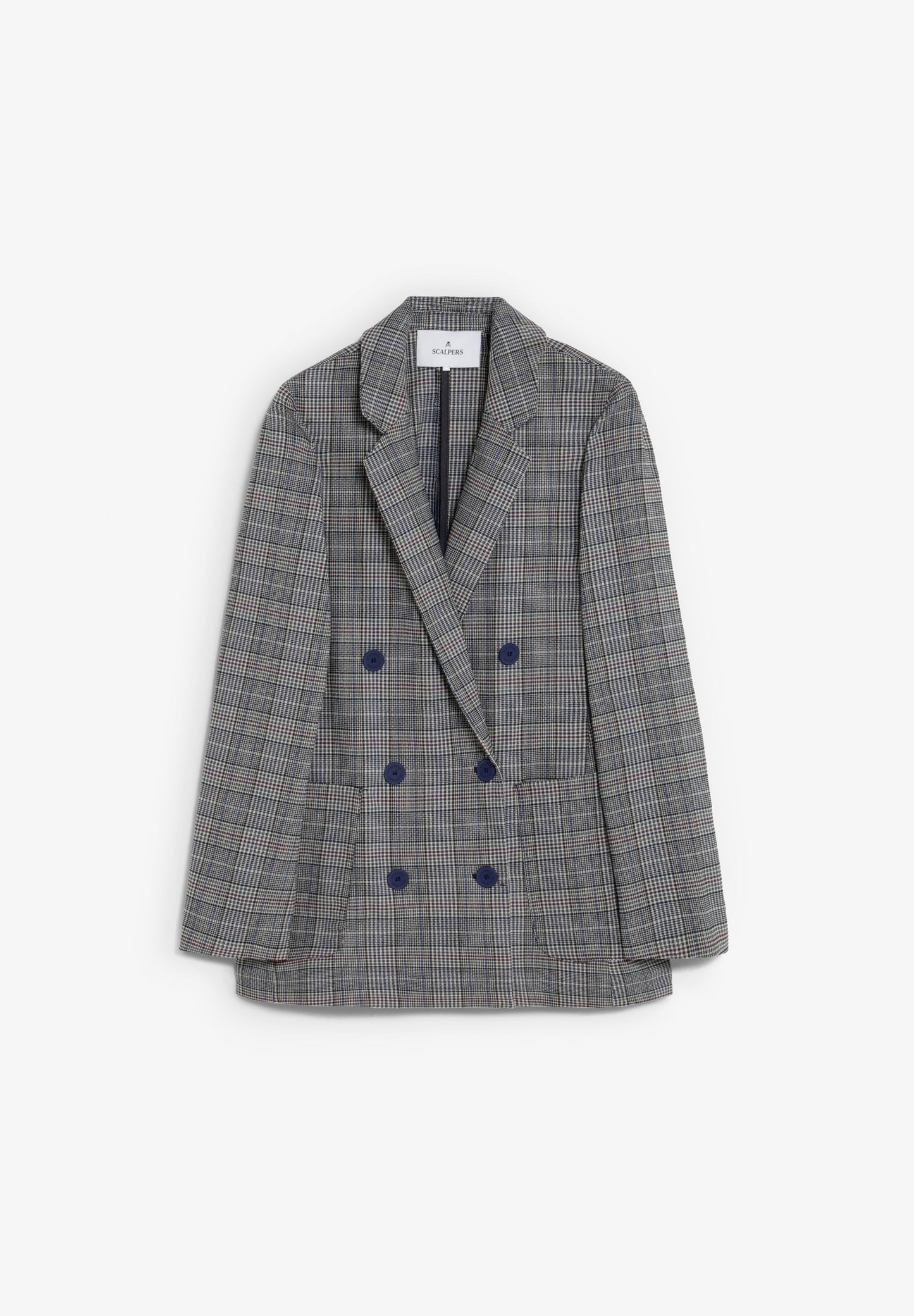 DOUBLE-BREASTED CHECK BLAZER