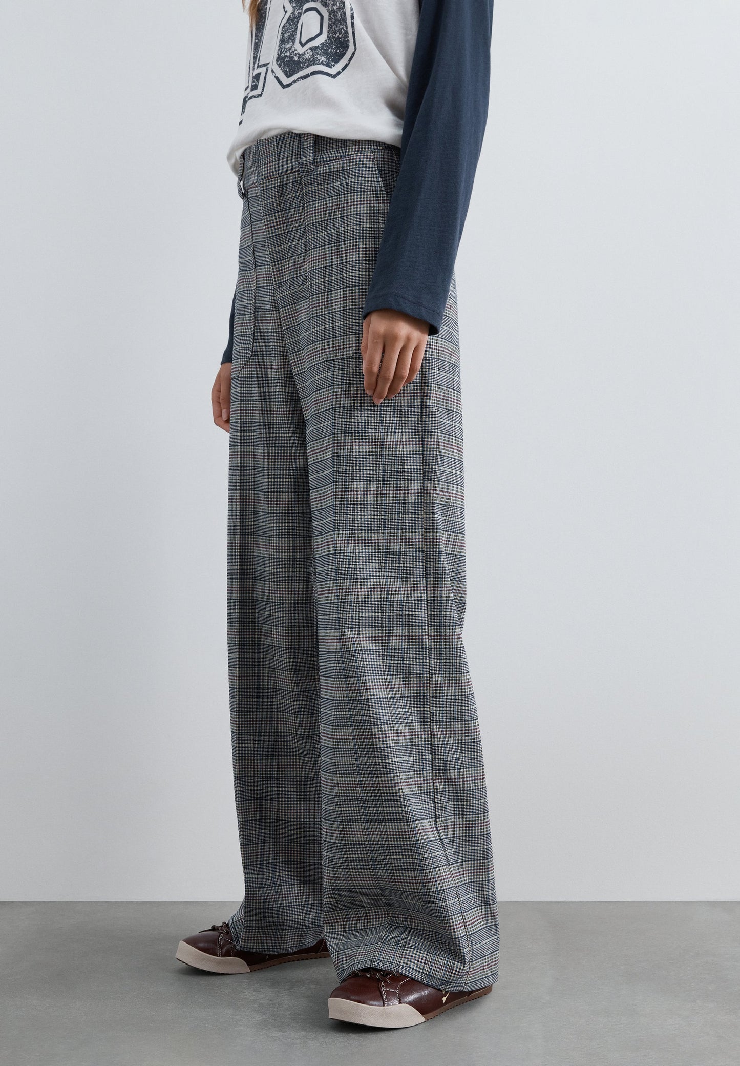 STRAIGHT CHECKED TROUSERS