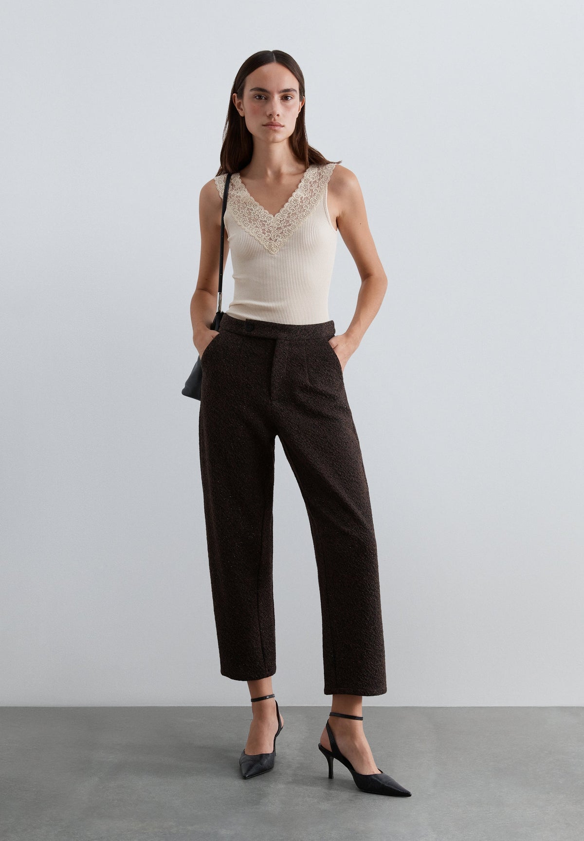 STRAIGHT LUREX TROUSERS
