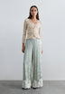 JACQUARD TROUSERS WITH AND LACE