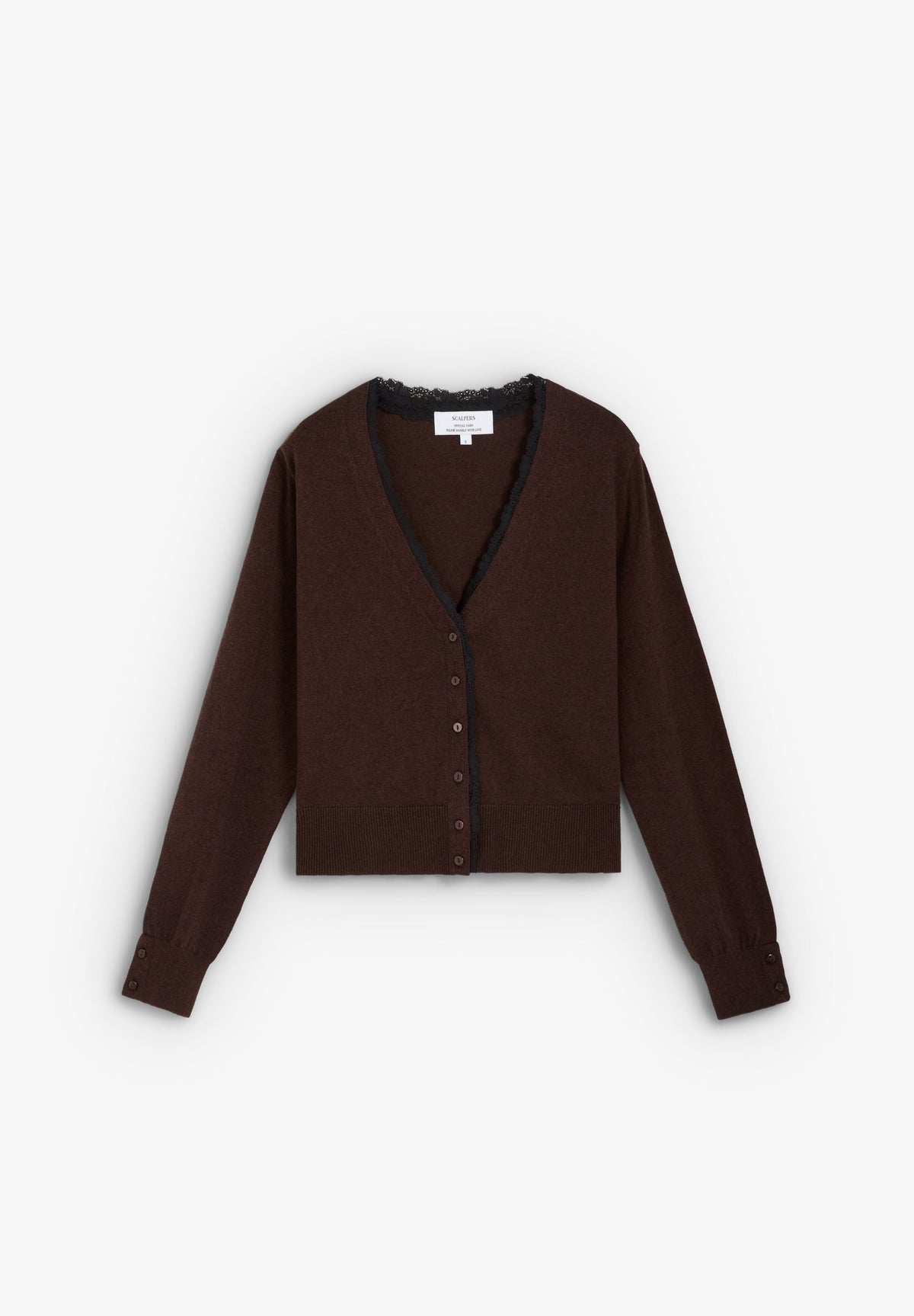 WOOL CARDIGAN WITH LACE