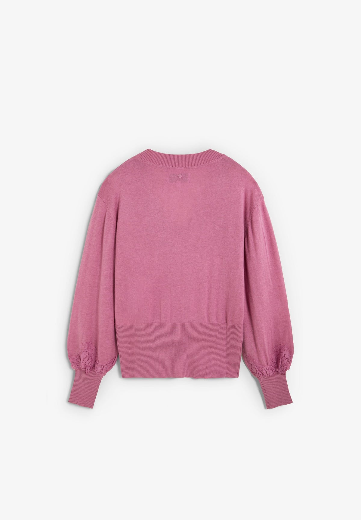 V-NECK SWEATER WITH LACE DETAIL