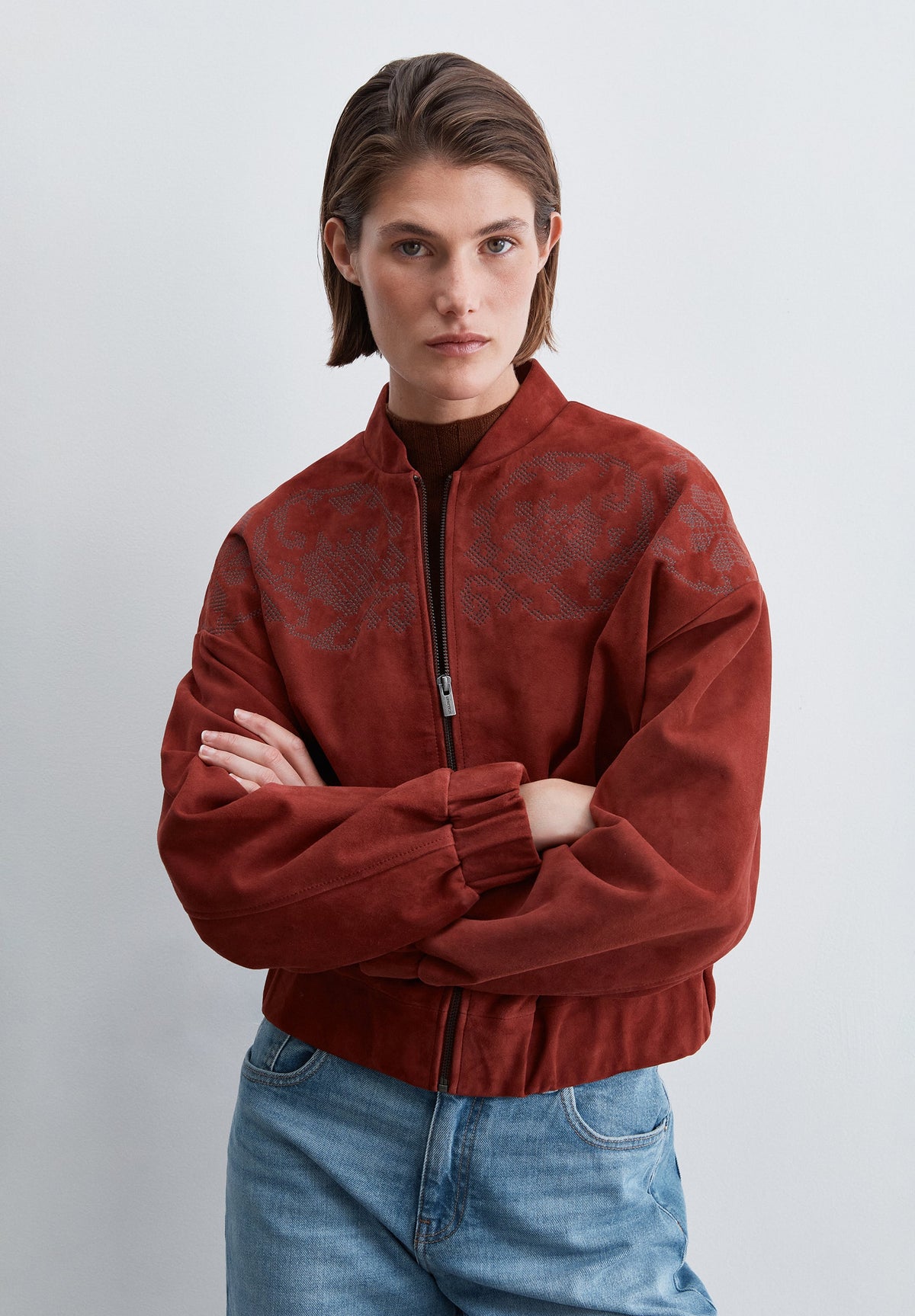 EMBROIDERED SUEDE JACKET