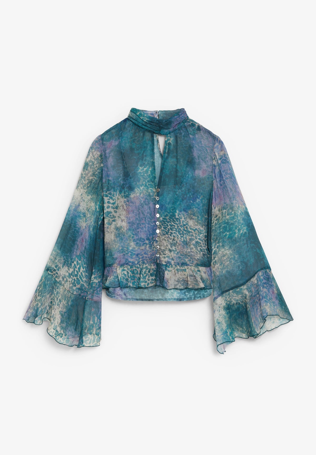 FLOWING CONTRAST PRINT SHIRT