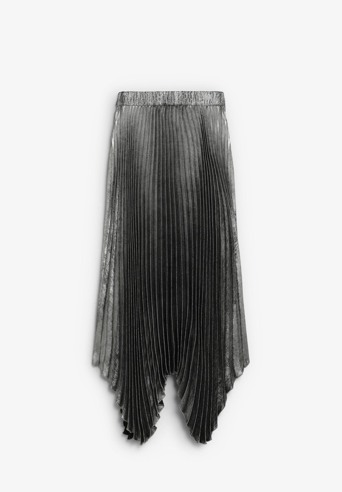 PLEATED METALLIC SKIRT