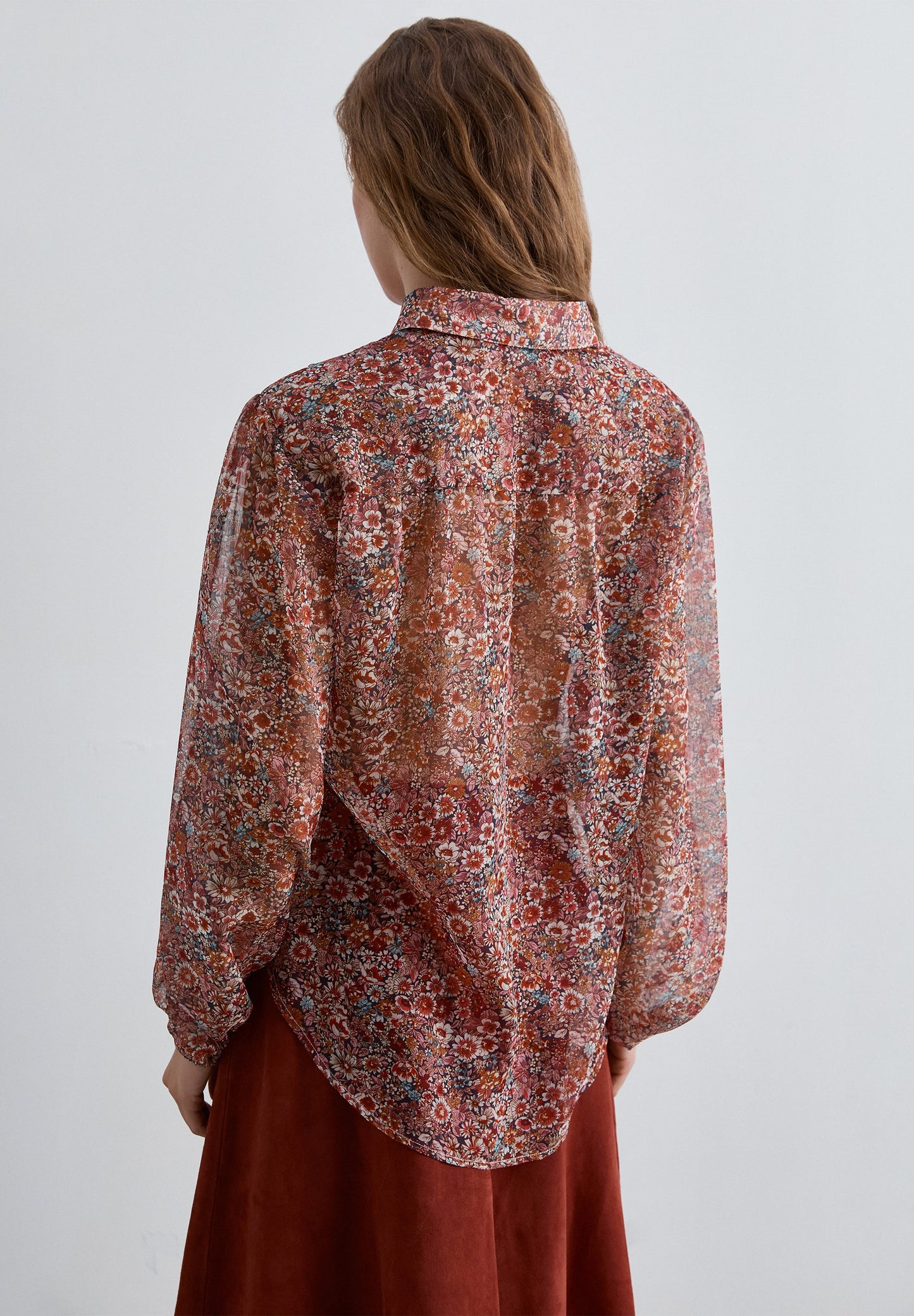 FLORAL PRINT SHIRT WITH TIE DETAIL