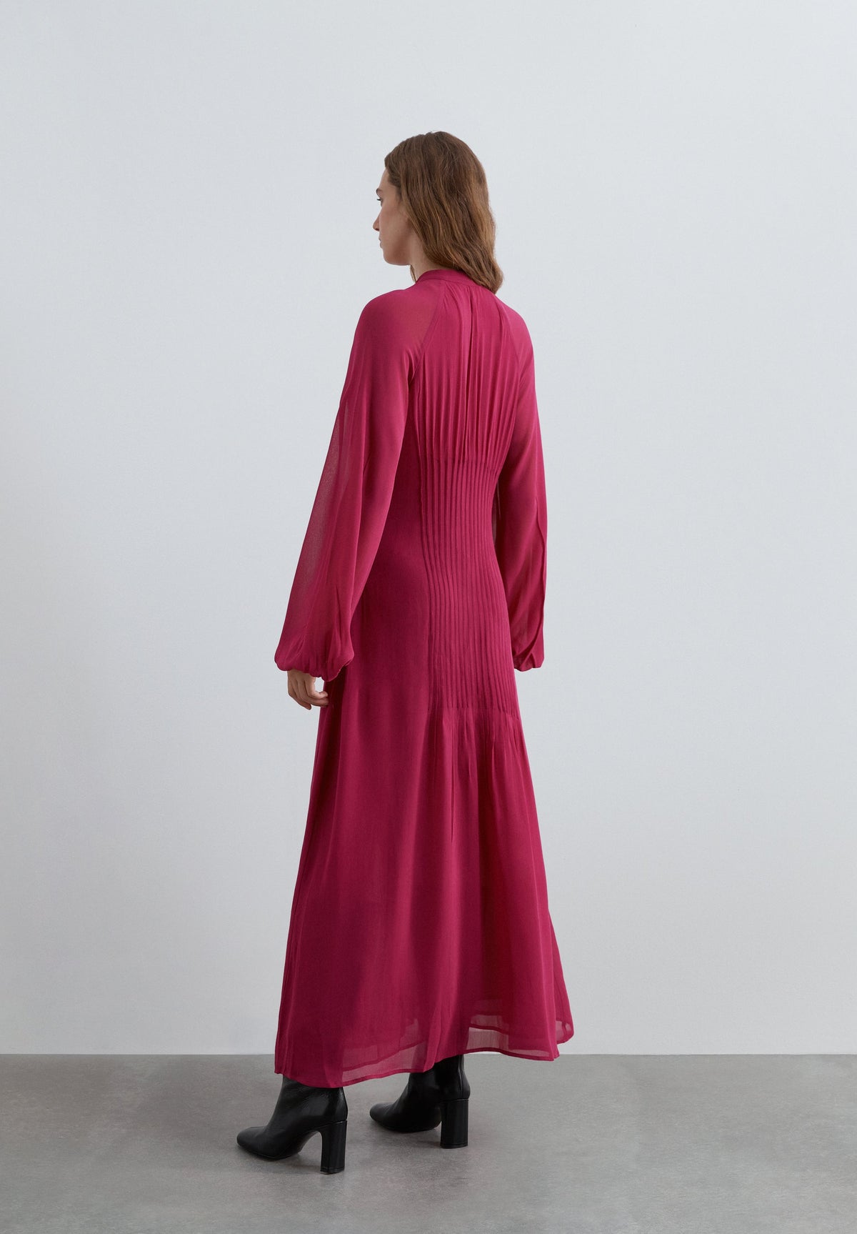 PLEATED BODICE DRESS