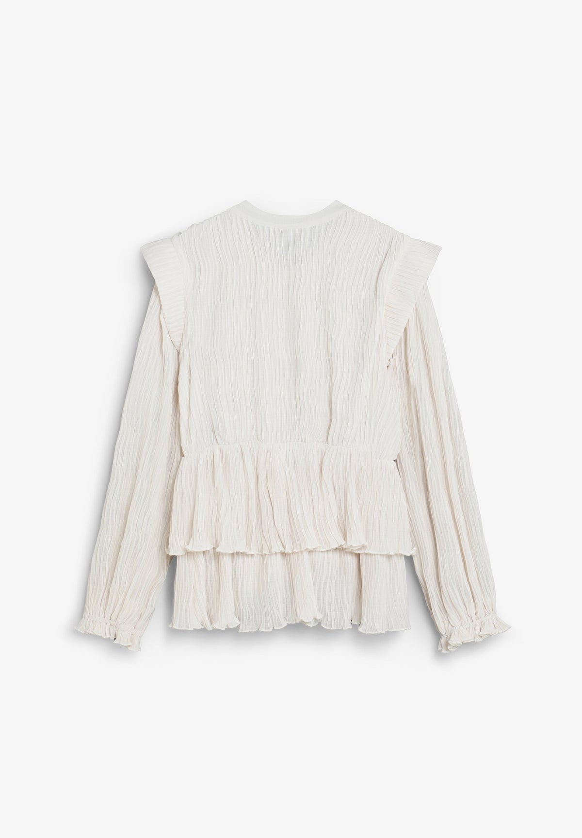 PLEATED RUFFLE BLOUSE