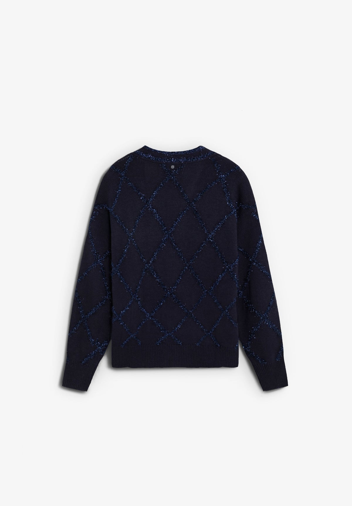 LUREX ARGYLE CARDIGAN