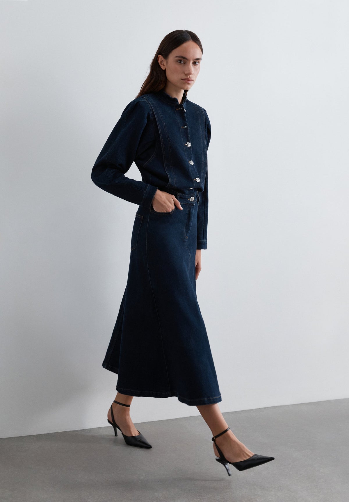 WIDE SLEEVE DENIM DRESS