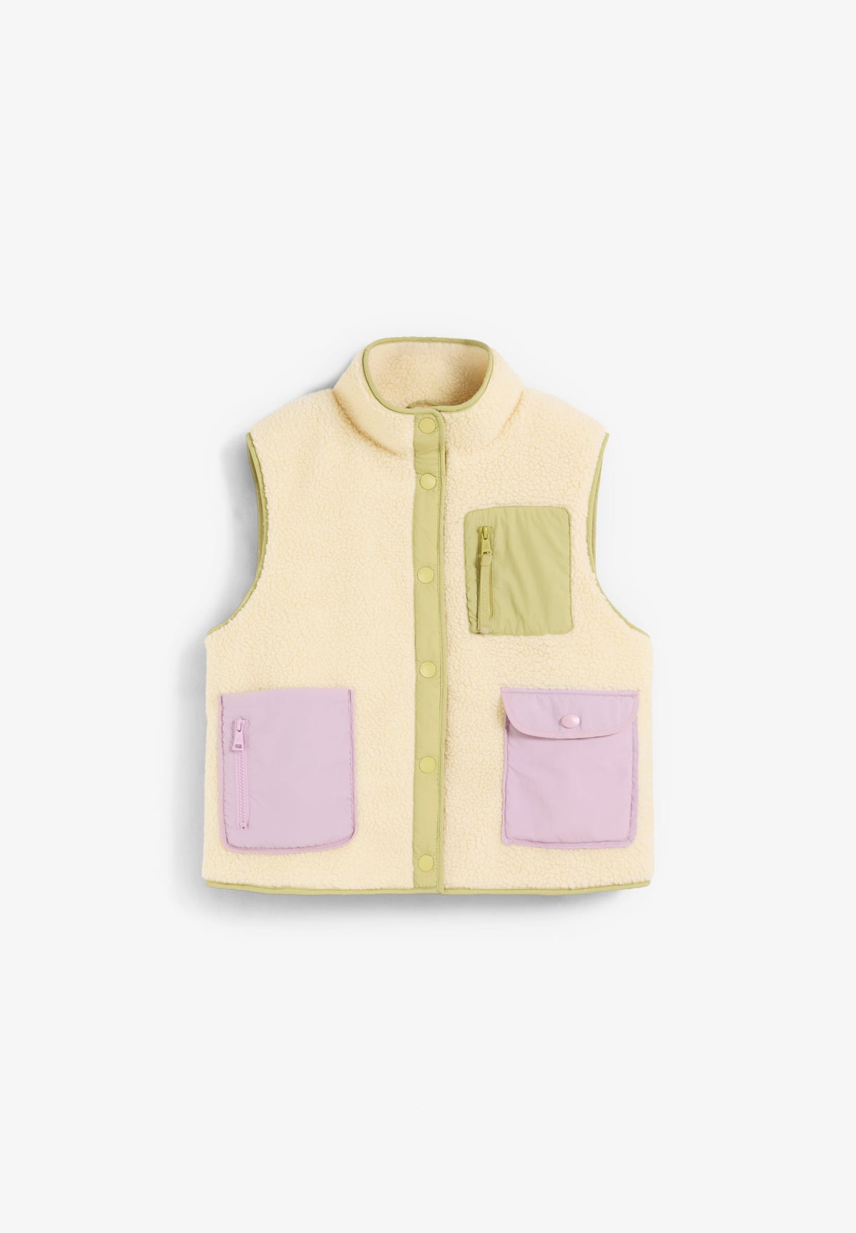 VEST WITH CONTRAST SHEARLING