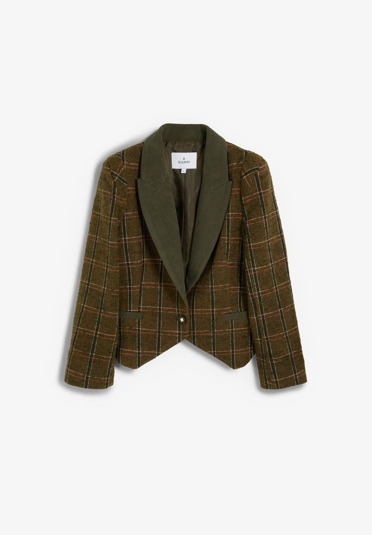 CHECK BLAZER WITH LAPEL DETAIL