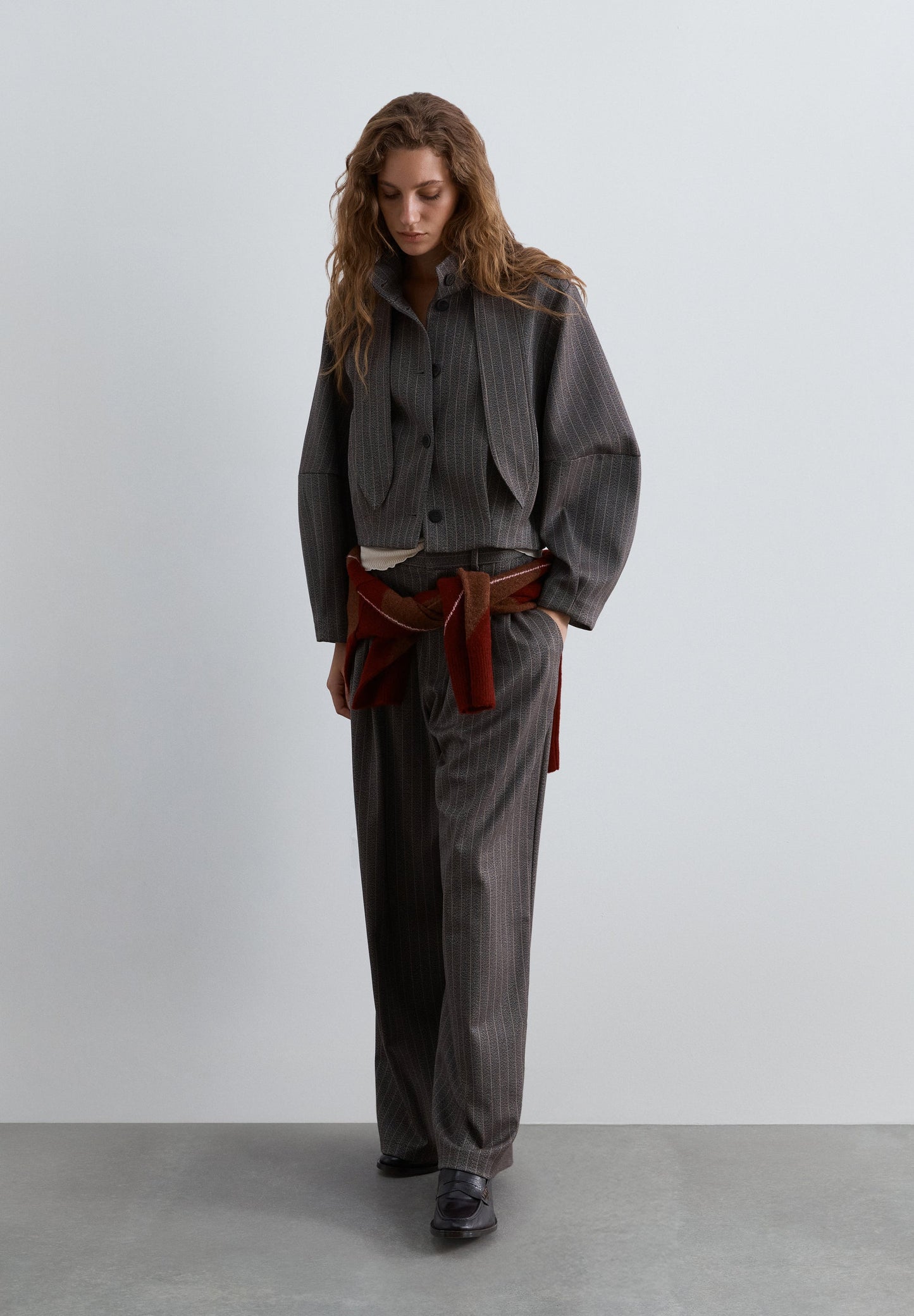 PINSTRIPE DARTED TROUSERS