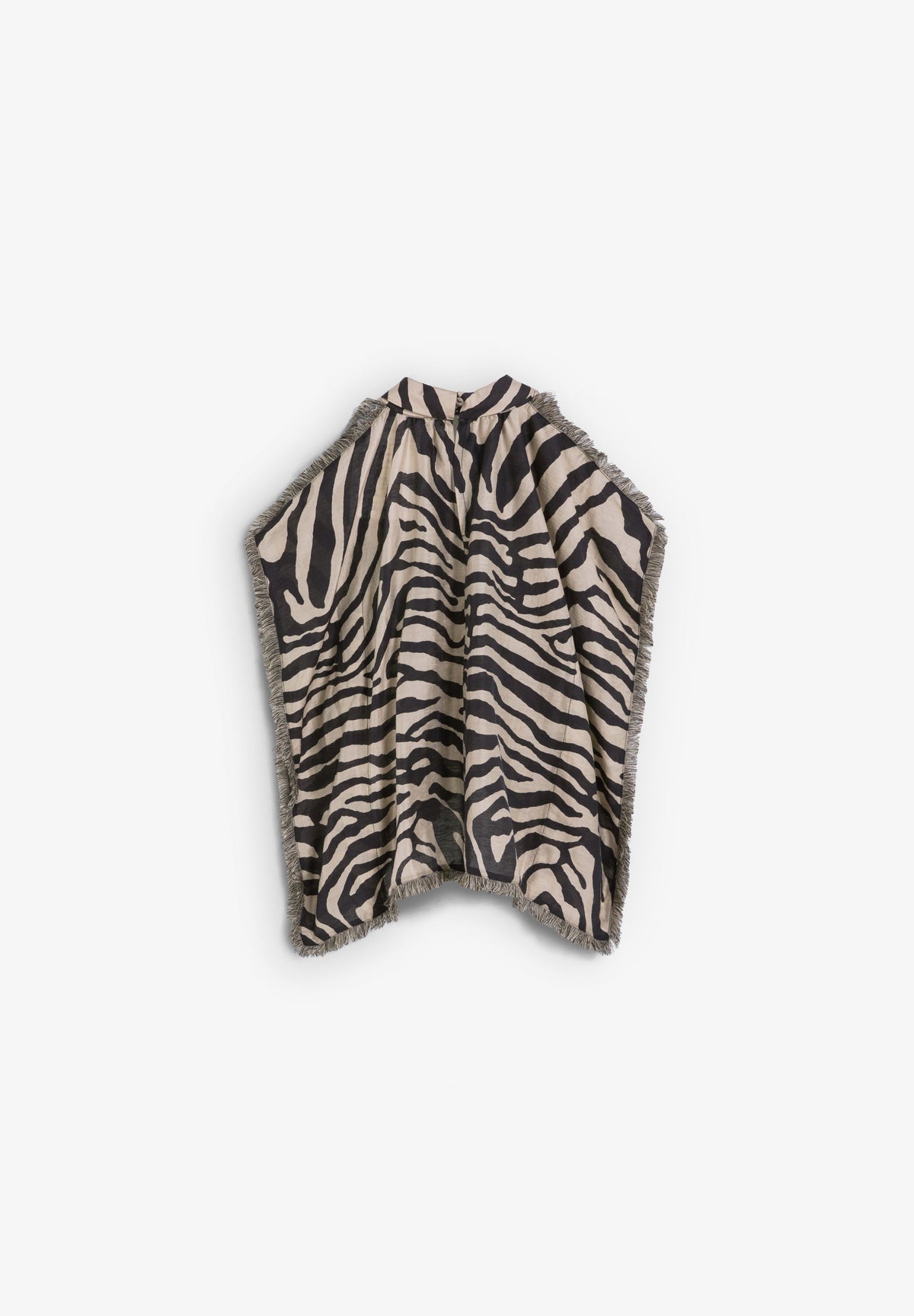ANIMAL PRINT FRINGED TOP