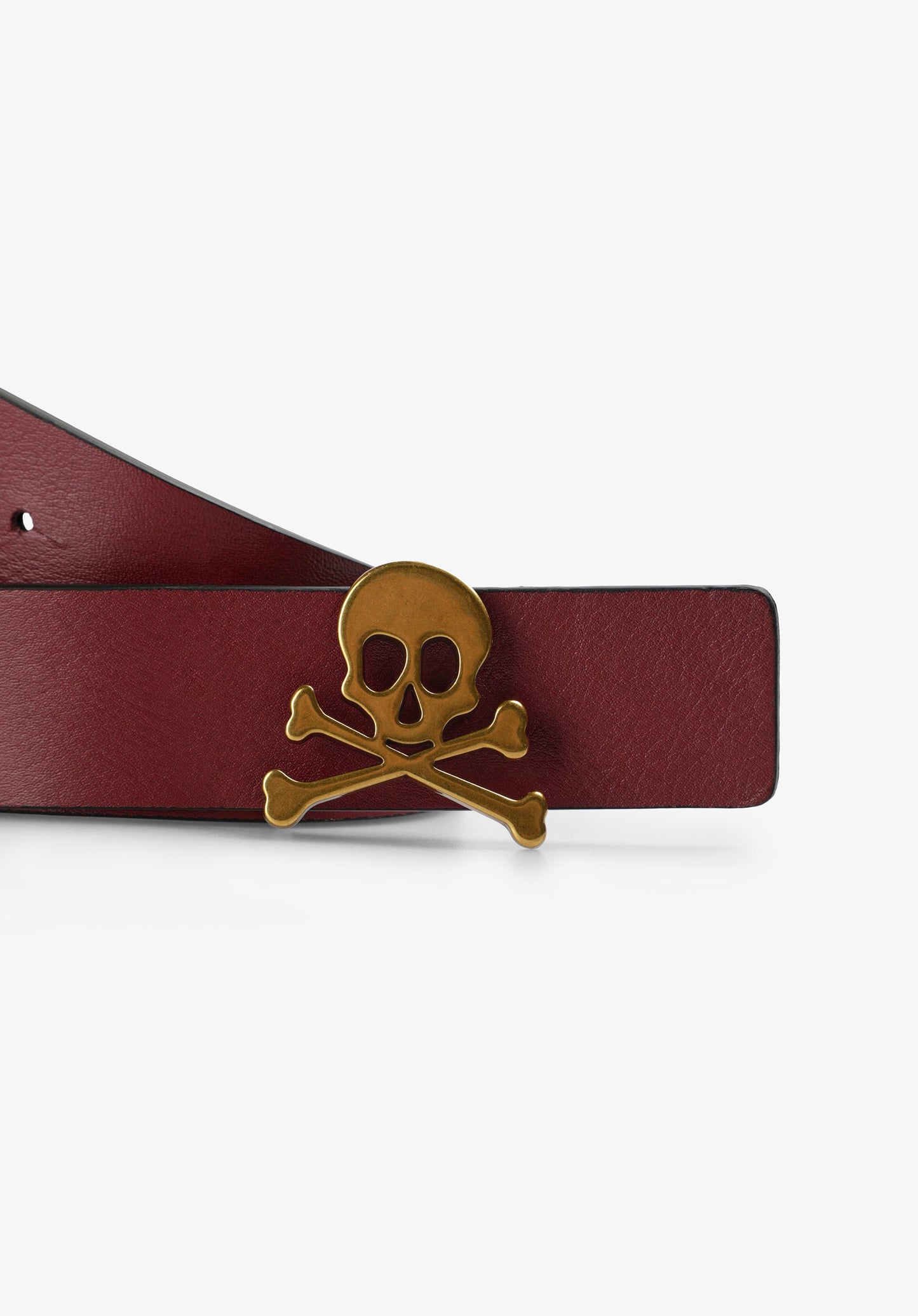 REVERSIBLE LEATHER BELT WITH SKULL