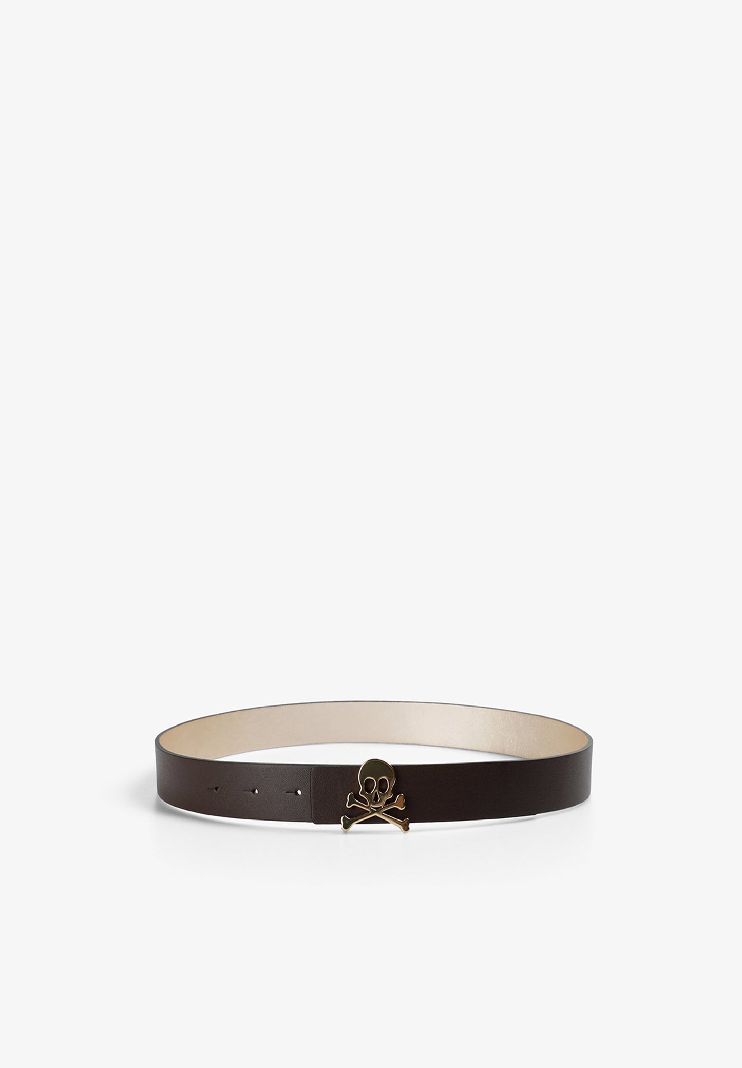 REVERSIBLE LEATHER BELT WITH SKULL