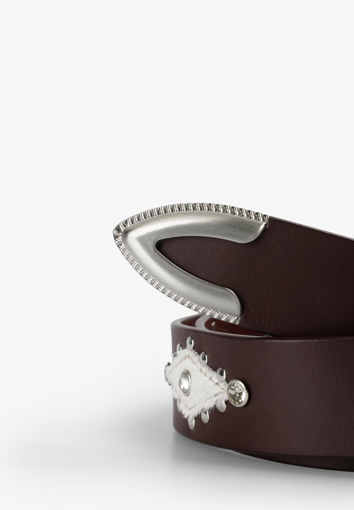 STUDDED DIAMOND TEXTURED WEAVE BELT