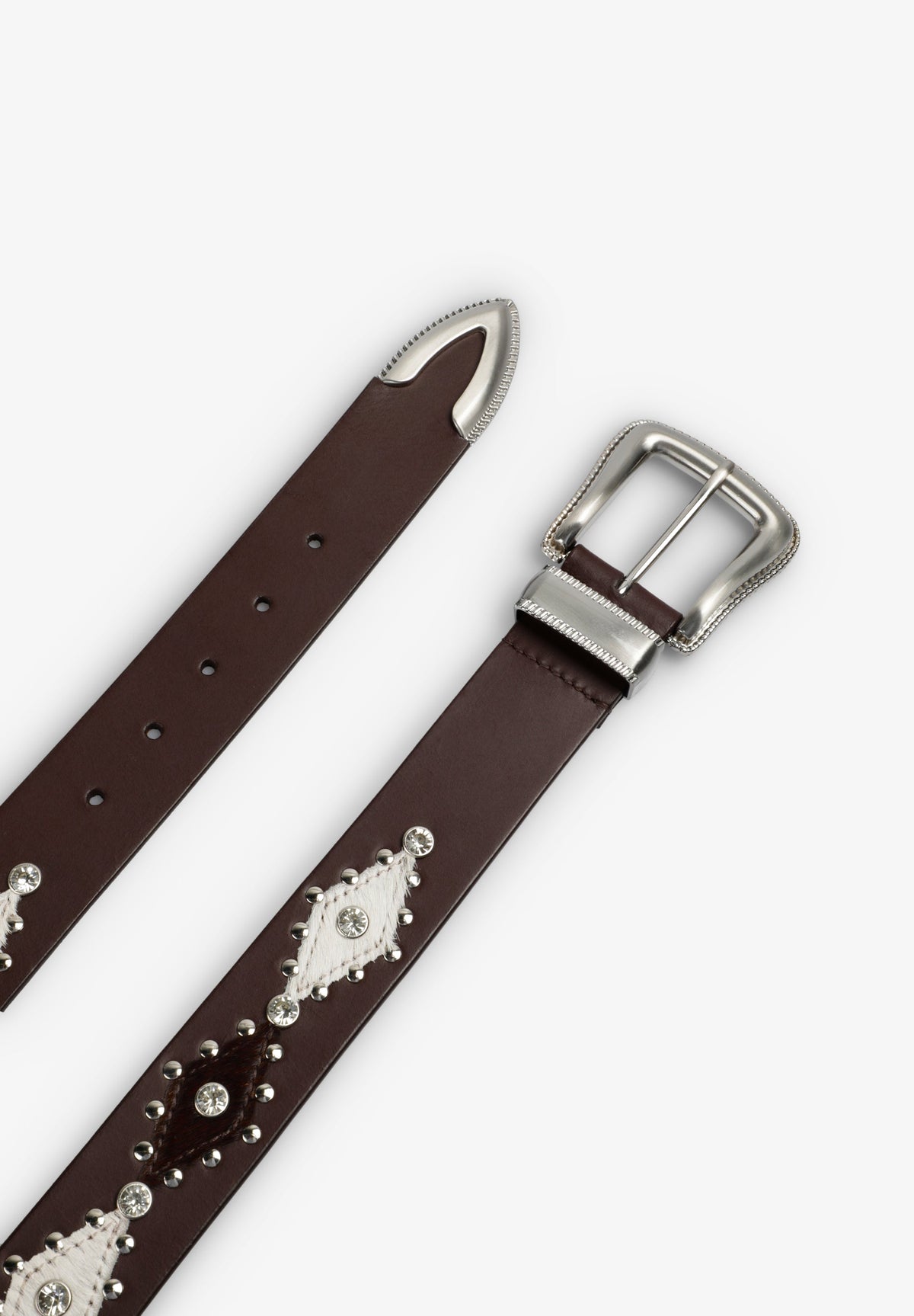 STUDDED DIAMOND TEXTURED WEAVE BELT