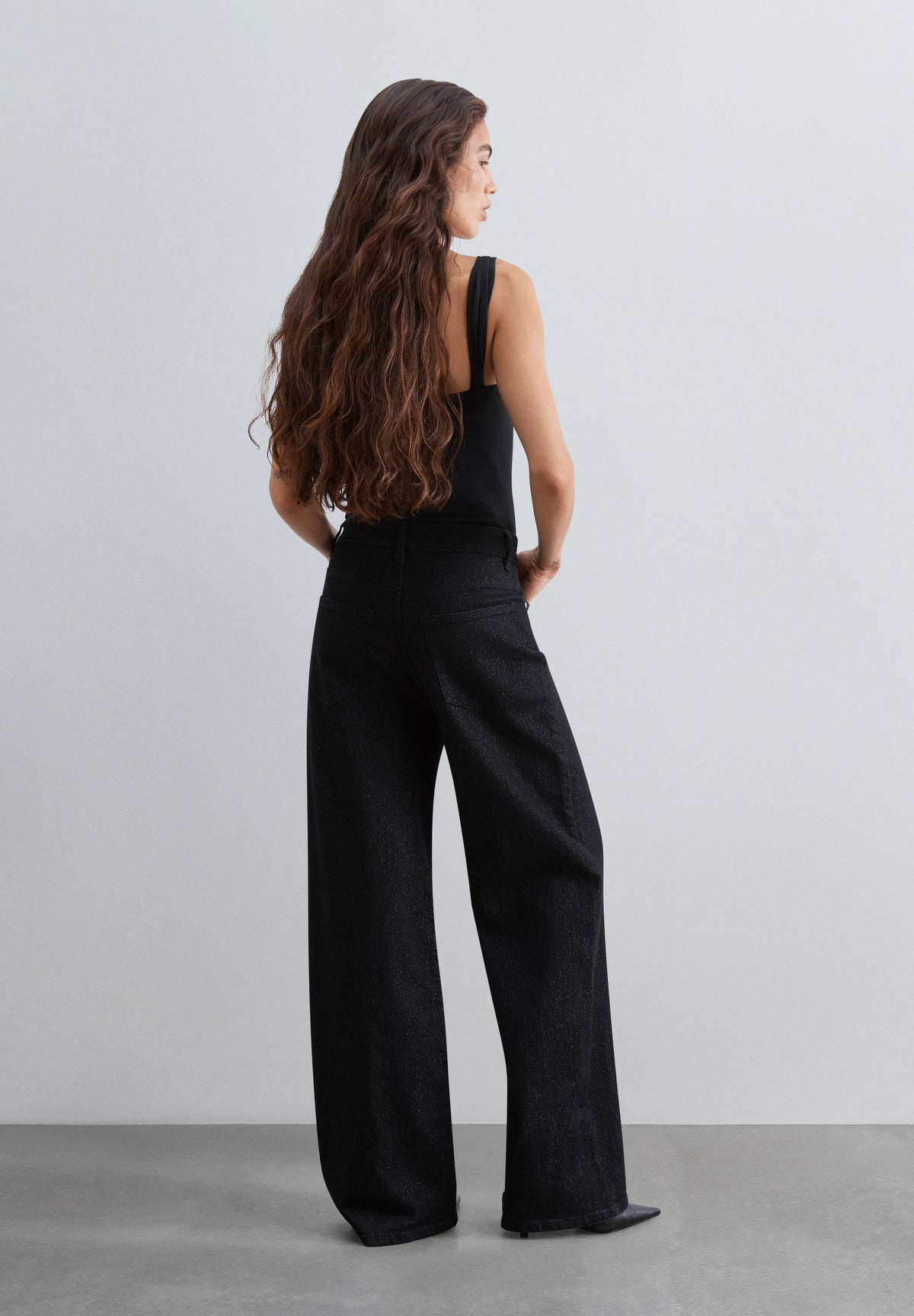 WIDE LEG GLITTER JEANS