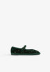 STUDDED VELVET BALLET FLATS