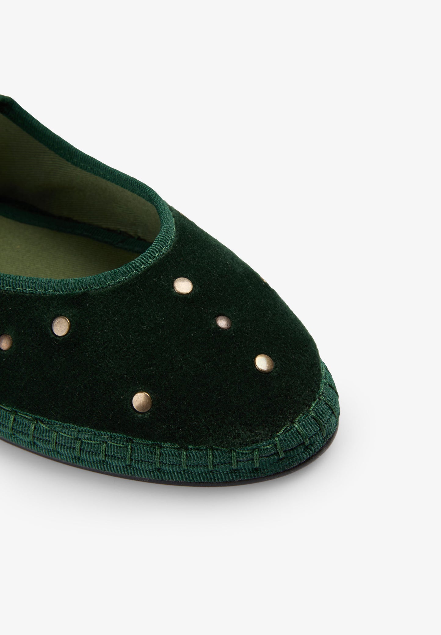 STUDDED VELVET BALLET FLATS