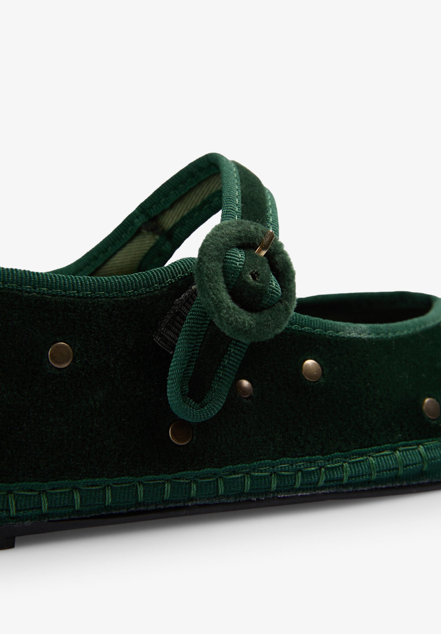 STUDDED VELVET BALLET FLATS