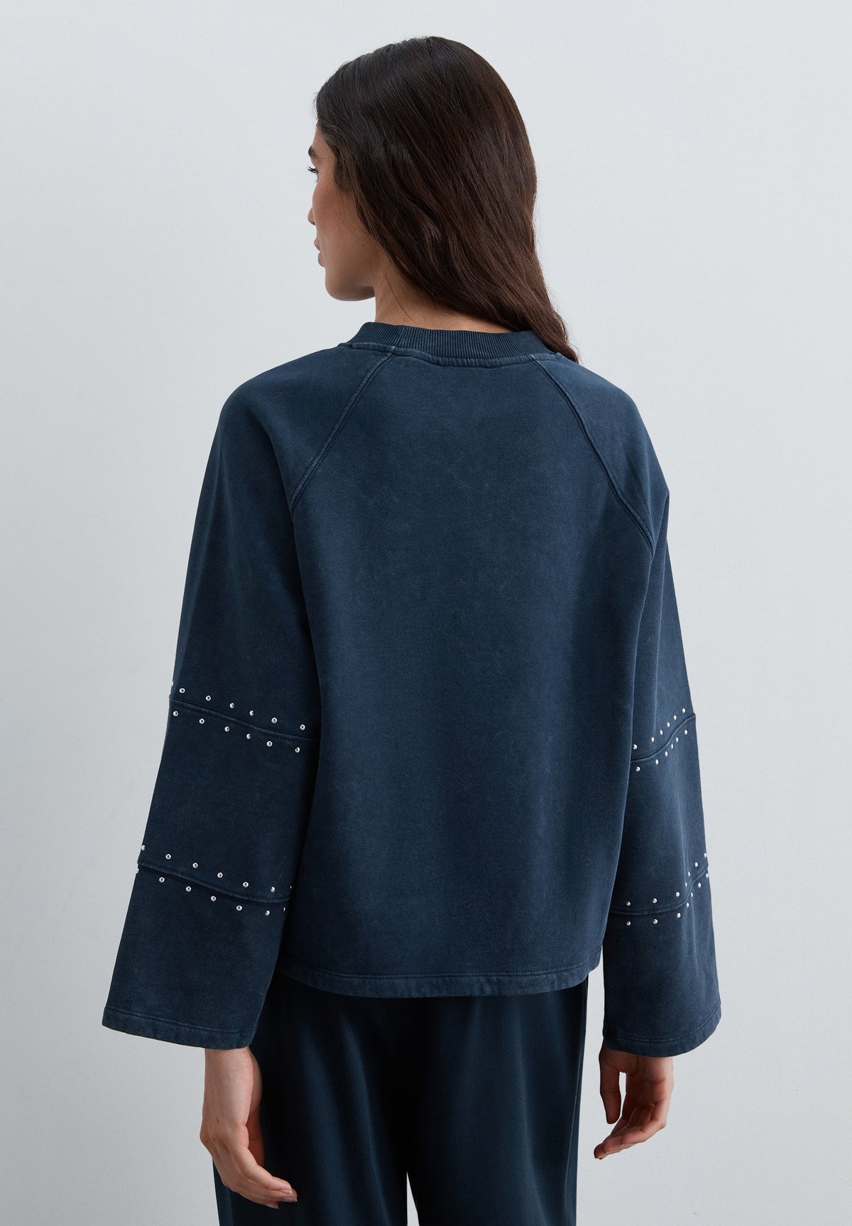 SWEATSHIRT WITH STUDS AND LOGO PATCH