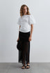 GATHERED TOP WITH PUFF SLEEVES