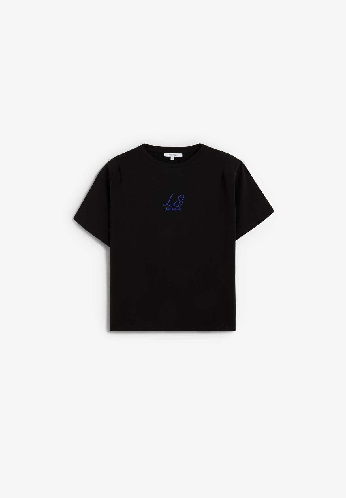 T-SHIRT WITH SHOULDER PADS AND EMBROIDERED DETAIL