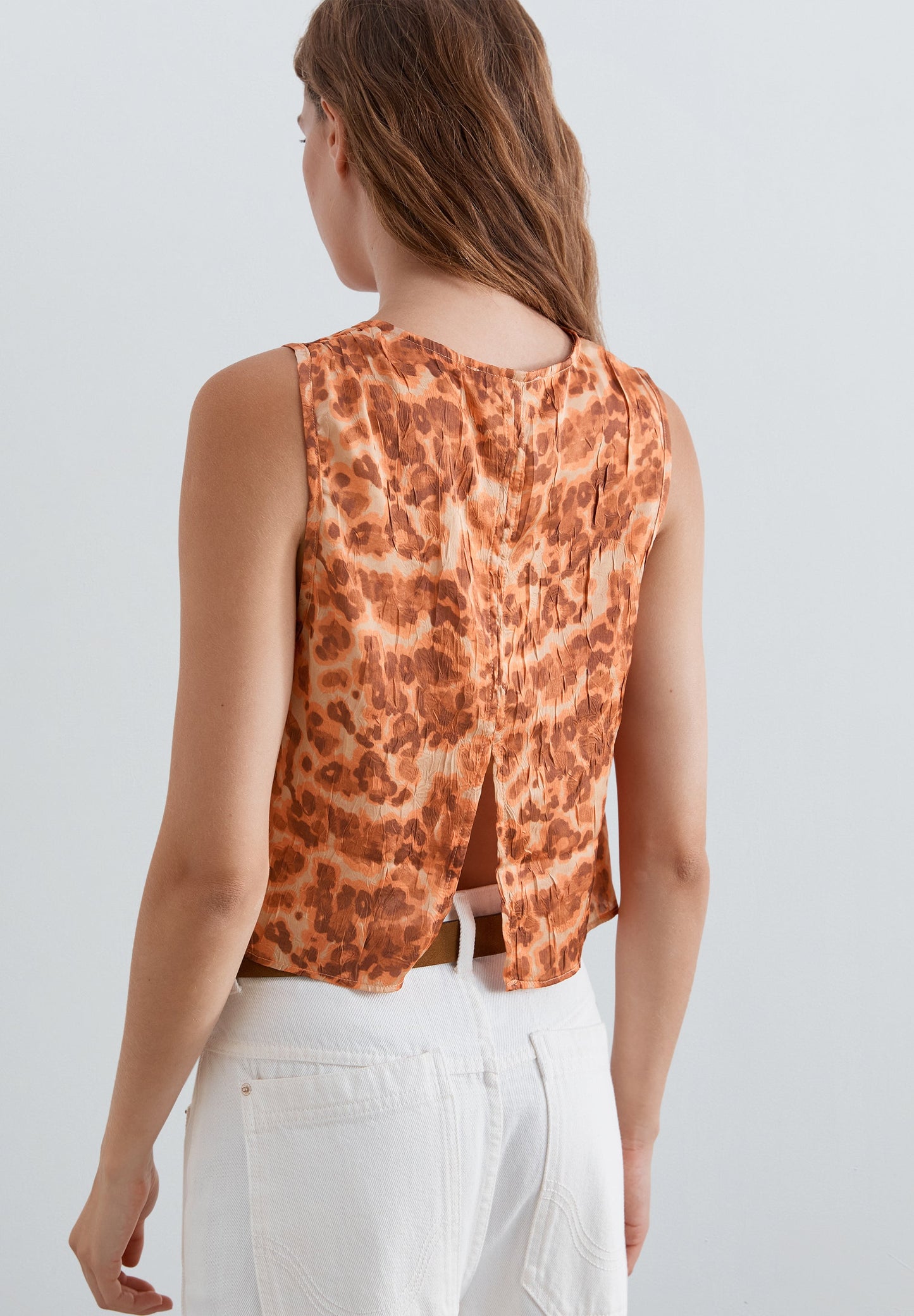 ANIMAL PRINT DRAPED TOP