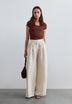 STRIPED WIDE LEG TROUSERS
