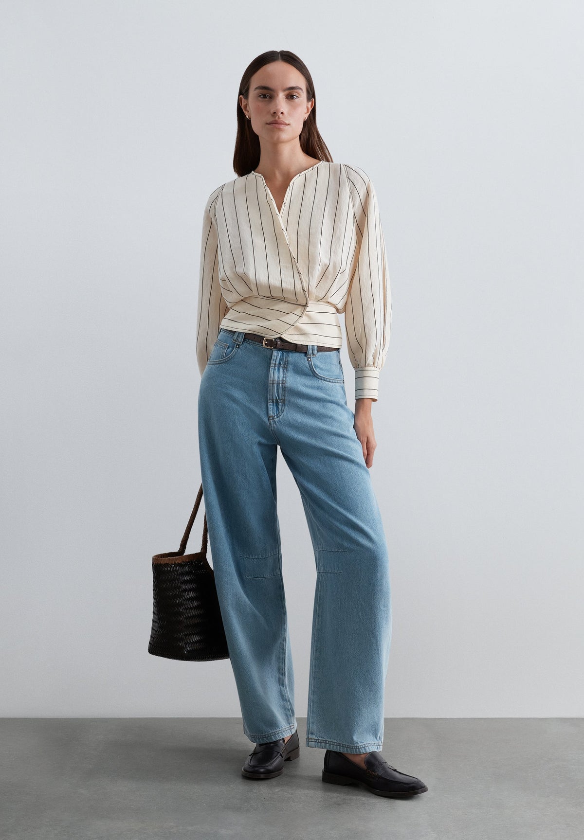 STRIPED WRAP SHIRT