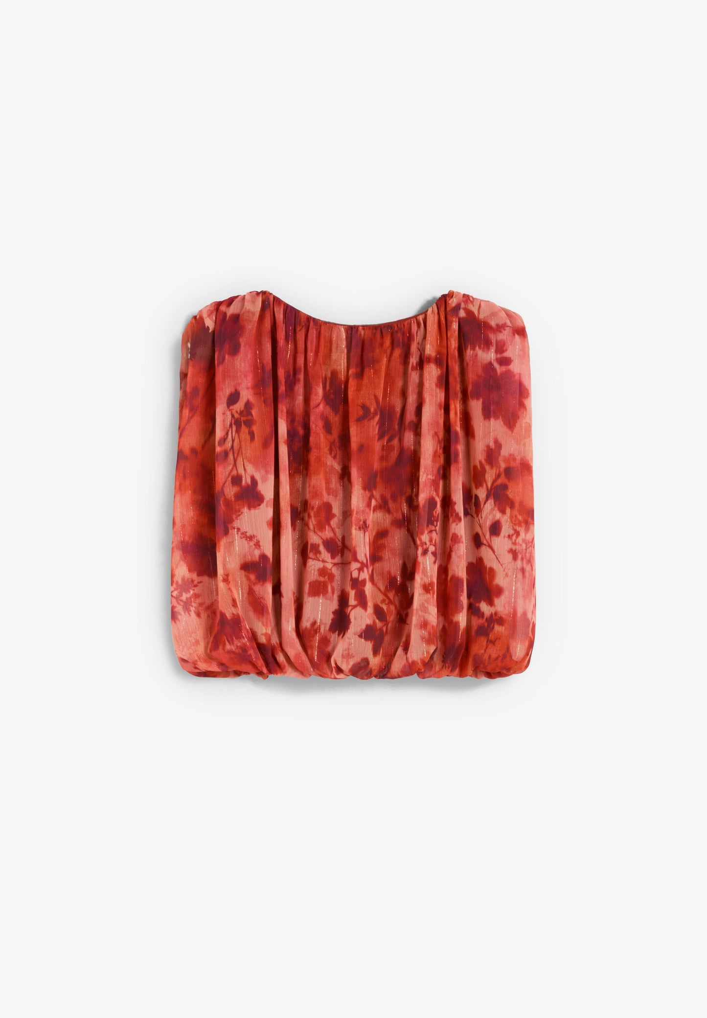 FLORAL PRINT RUCHED TOP
